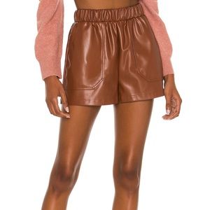 Brown leather shorts NWOT